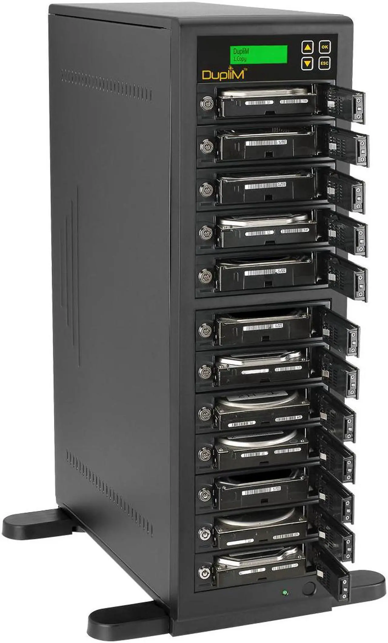 Alt view image 7 of 7 - DupliM Inc 1:11 SSD HDD SATA Duplicator and Hard Disk Drive Sanitizer Copy Tower Burner