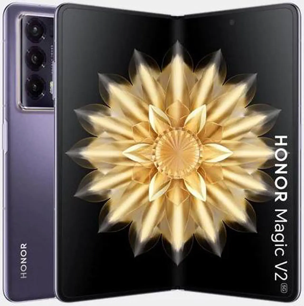 Alt view image 8 of 13 - Honor Magic V2 STANDARD EDITION DUAL SIM 512GB ROM + 16GB RAM (GSM | CDMA) Factory Unlocked 5G Smartphone (Phantom Purple) - International Version