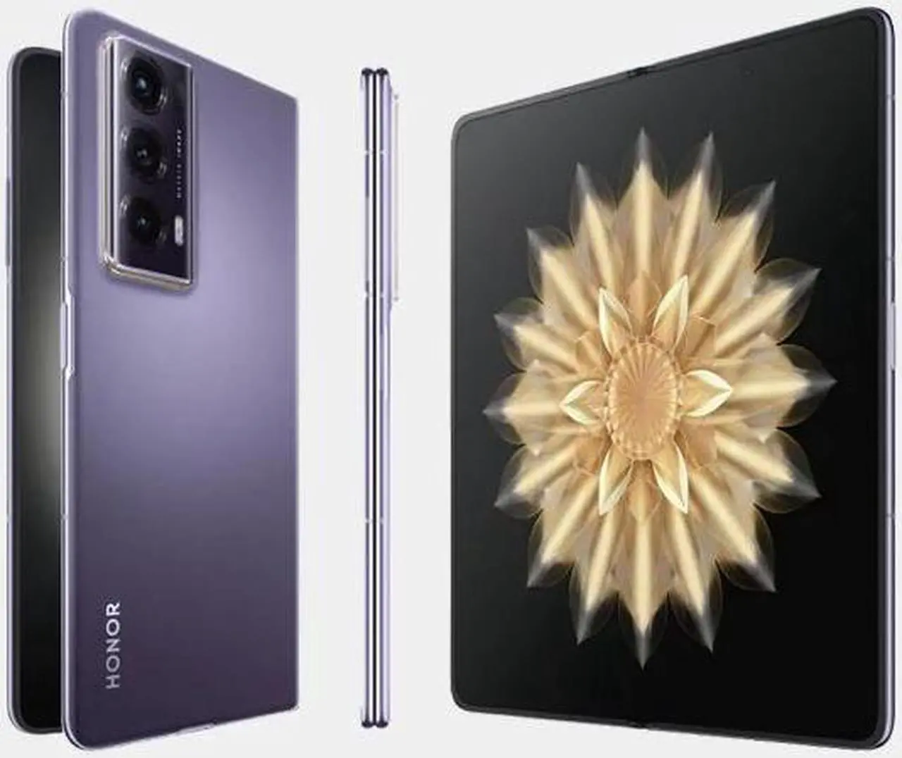 Alt view image 9 of 13 - Honor Magic V2 STANDARD EDITION DUAL SIM 512GB ROM + 16GB RAM (GSM | CDMA) Factory Unlocked 5G Smartphone (Phantom Purple) - International Version