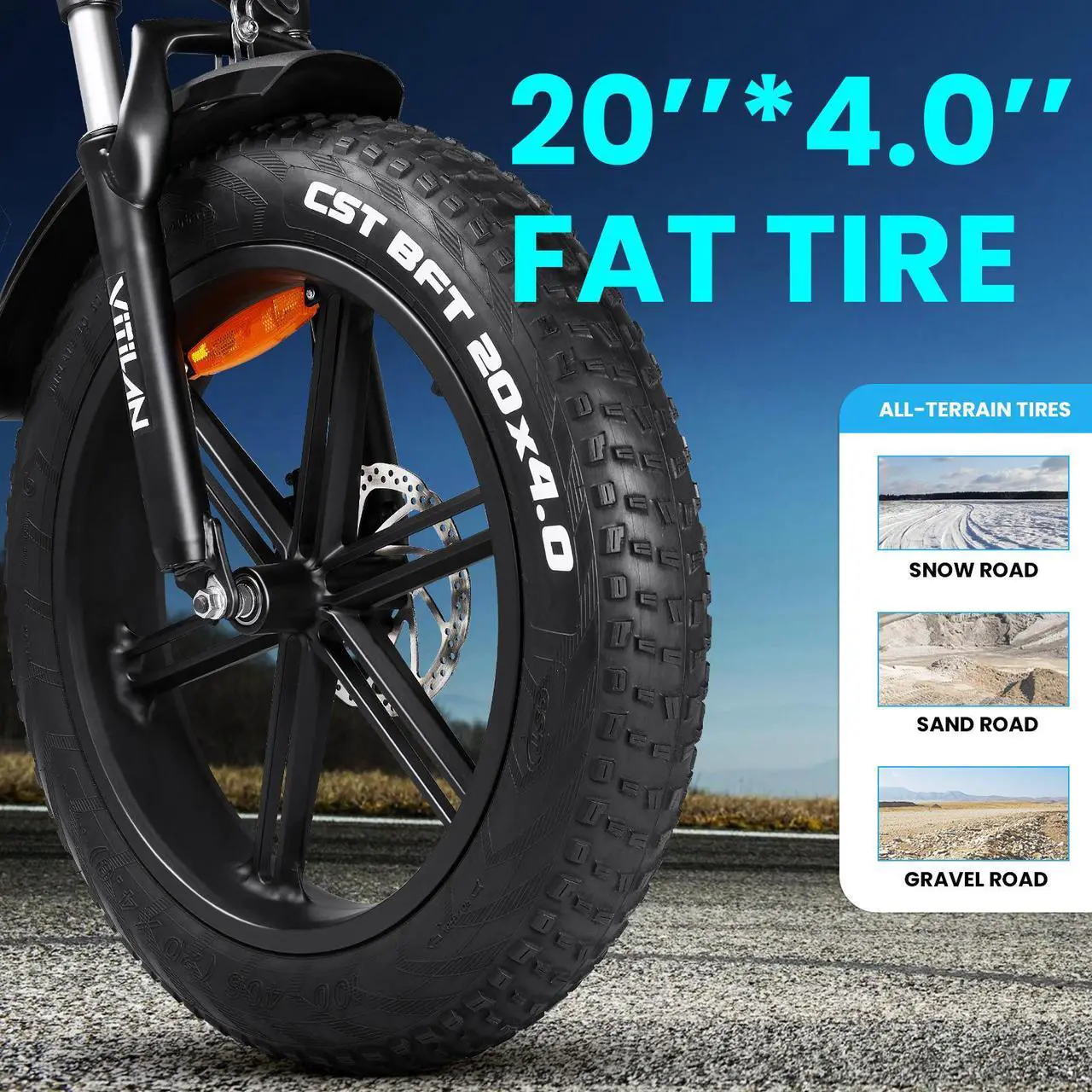 Alt view image 6 of 7 - VITILAN V3 2.0 Electric Bike for Adults 750W Folding Electric Bike 20"x4.0" Fat Tire Bikes Mountain Beach Snow Bike,28MPH Maximum Speed,48V 13AH Removable Battery Electric Bike with Shimano 7-Speed