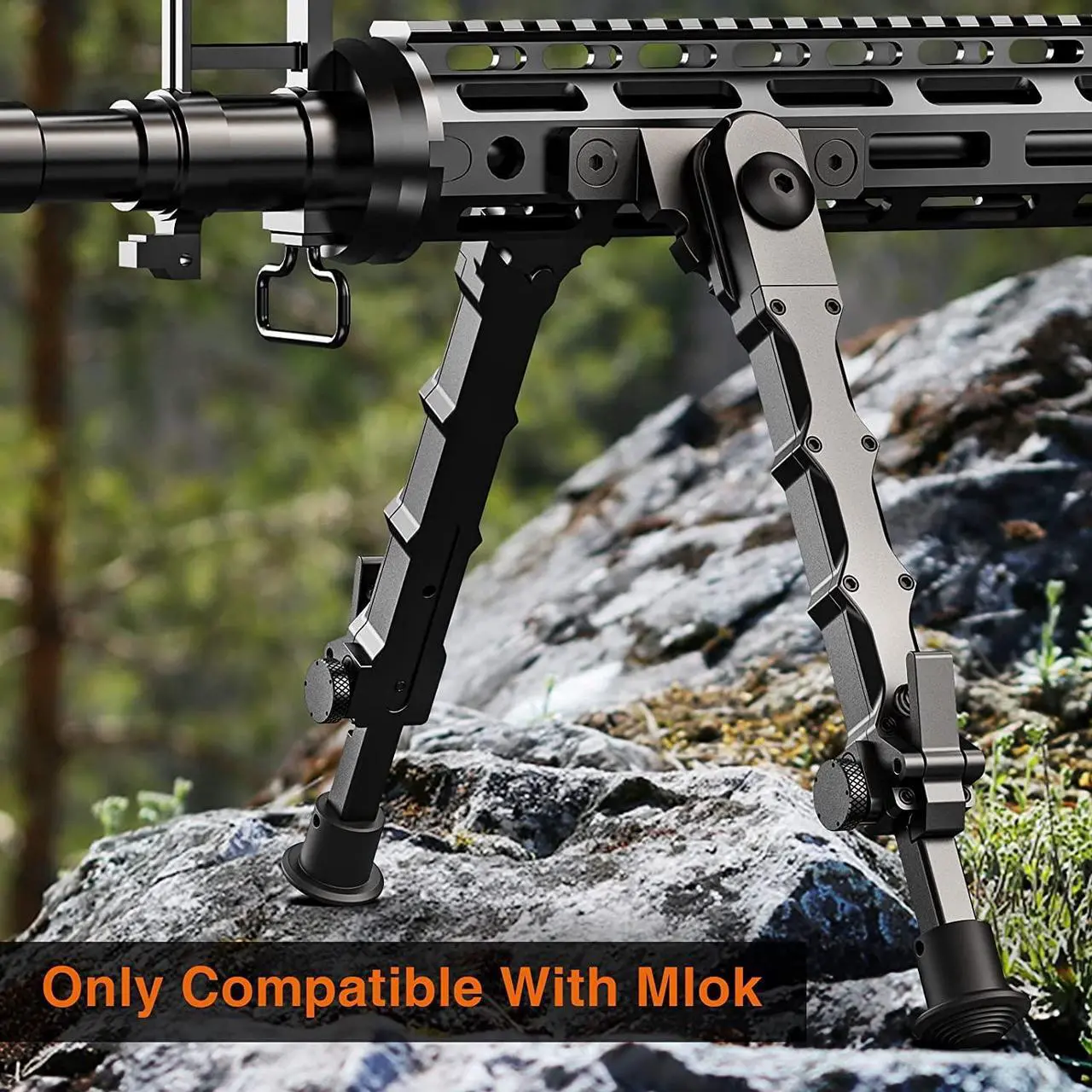 Alt view image 6 of 6 - 7.5-9 Inches Rifle Bipod Adjustable Compatible with M-Rail Bipod for Rifle for Outdoor, Range, Hunting and Shooting Bipod for M-Rails