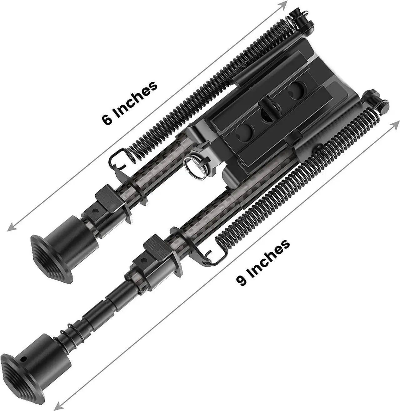 Alt view image 3 of 6 - CVLIFE Picatinny Bipod for Rifle, 6-9 Inches Carbon Fiber Bipod with Adapter