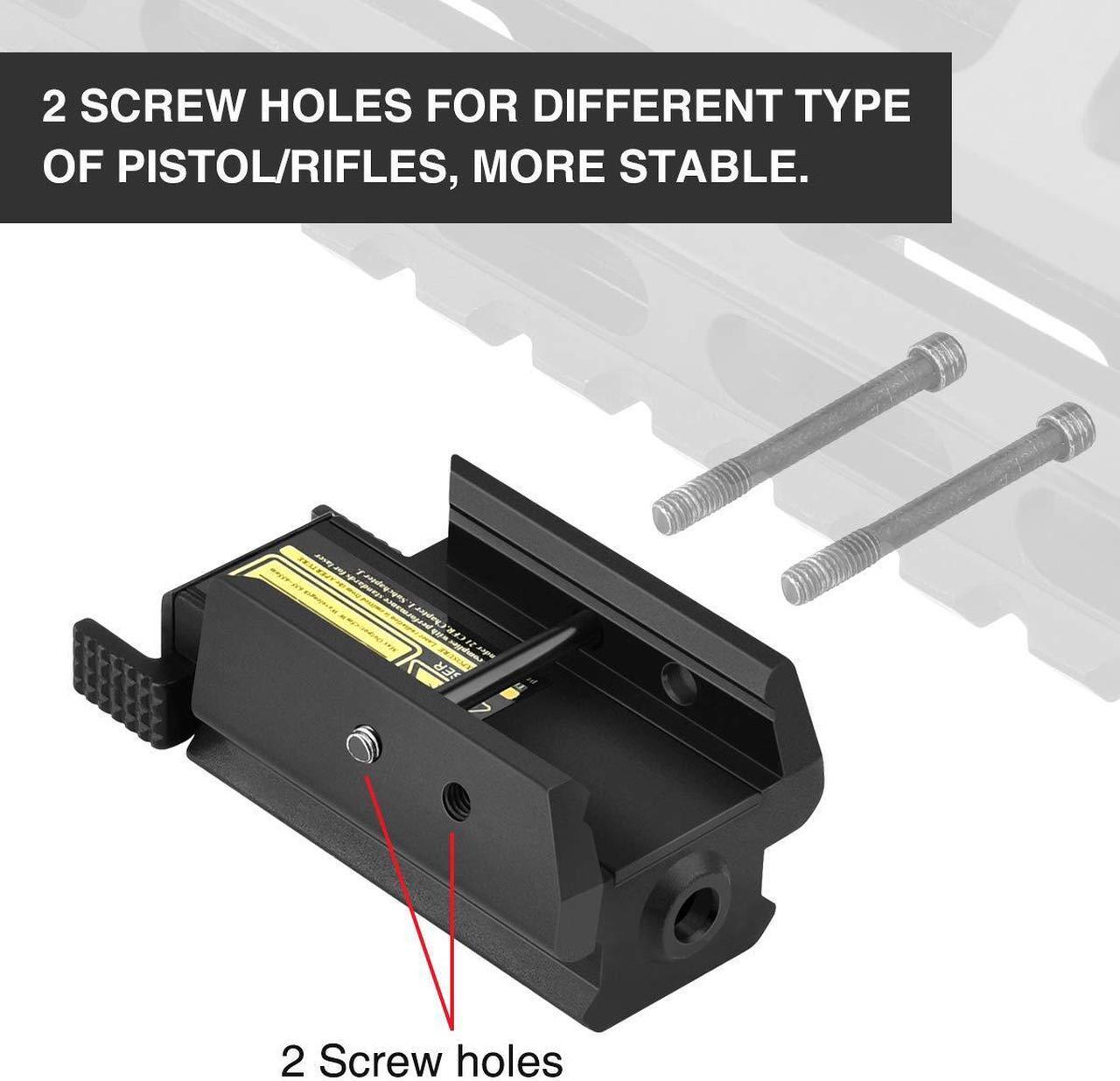 Alt view image 6 of 7 - Red/Green Dot Laser Sight Tactical 20mm Standard Picatinny Weaver Rail for Pistol Handgun Gun Rifle