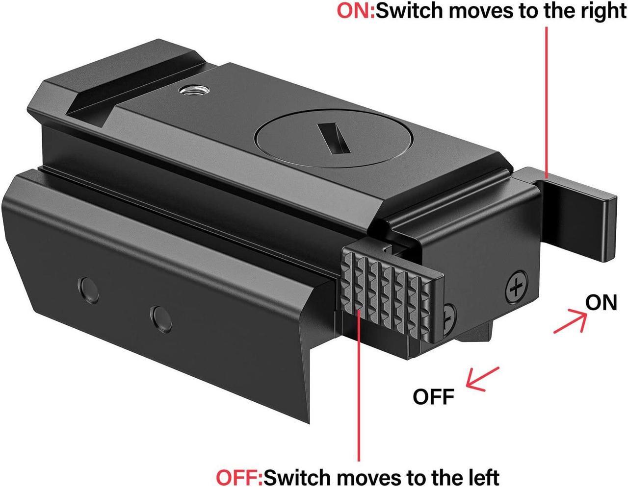 Alt view image 4 of 7 - Red/Green Dot Laser Sight Tactical 20mm Standard Picatinny Weaver Rail for Pistol Handgun Gun Rifle