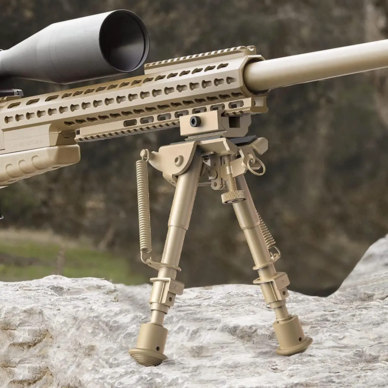 Alt view image 6 of 7 - CVLIFE 6-9 Inches Bipod Picatinny Bipod with Adapter Flat Dark Earth