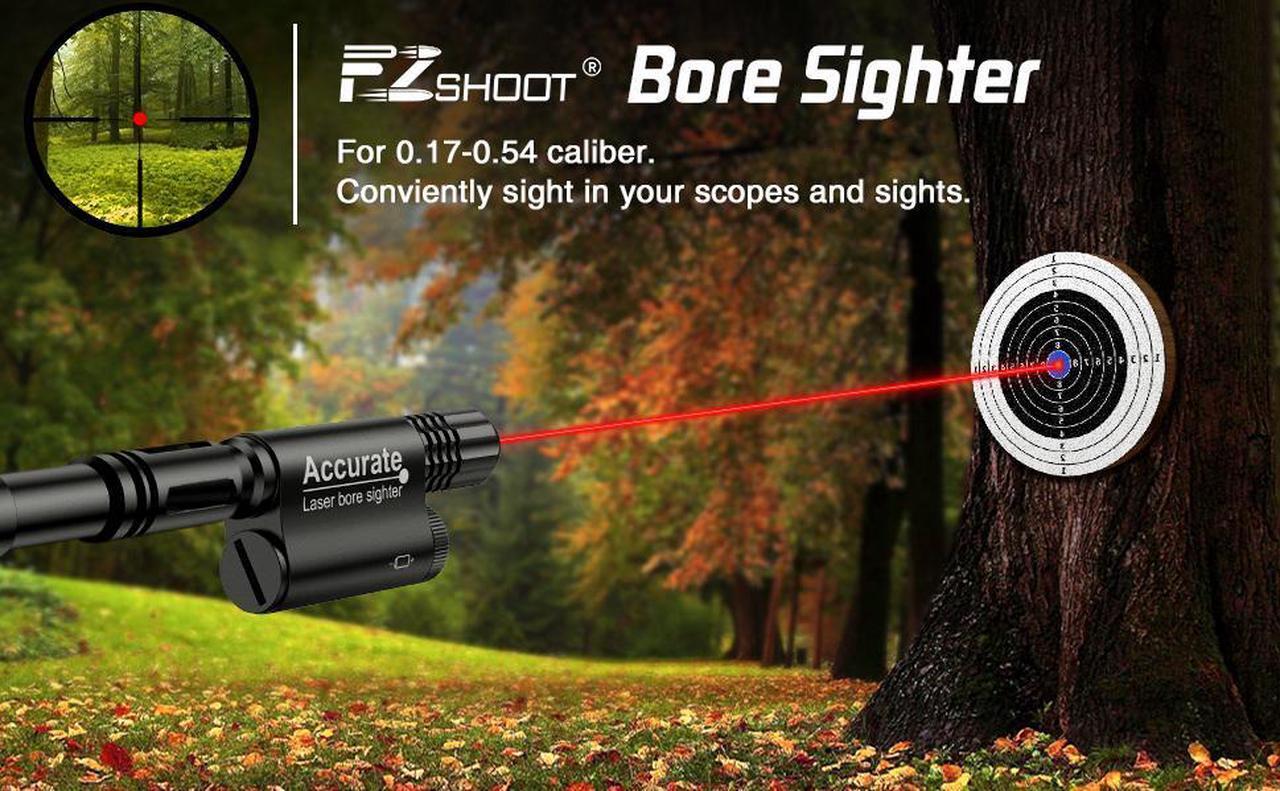 Alt view image 7 of 7 - Bore Sight Kit Red or Green Laser Boresighter for 0.17 to 0.54 Caliber for Hunting or Shooting