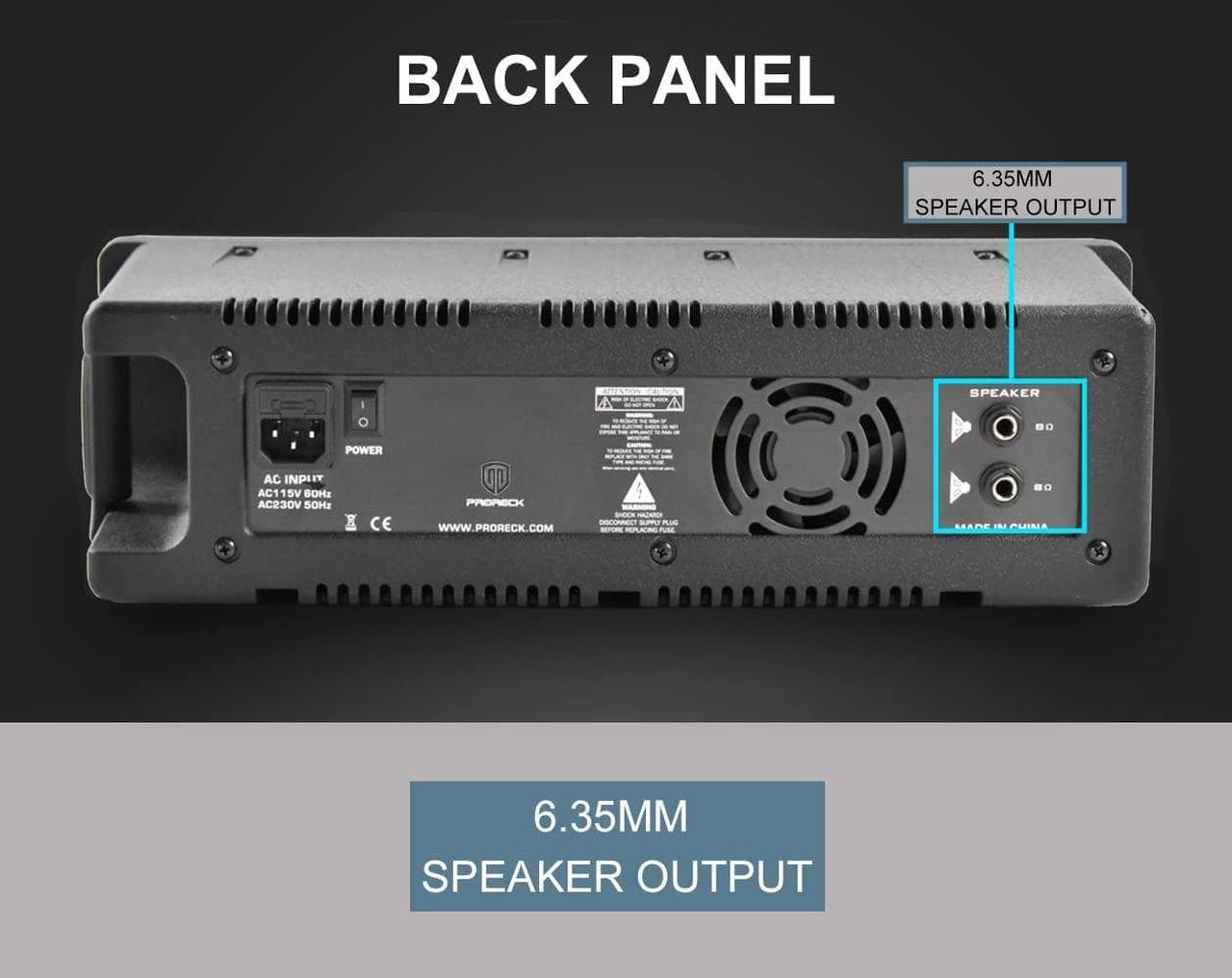 Alt view image 4 of 7 - PRORECK MX10 1600W 6-channel Powered Bluetooth Mixer with 10inch Passive Speakers PA System Mixer/Amp/ Stands/Mic