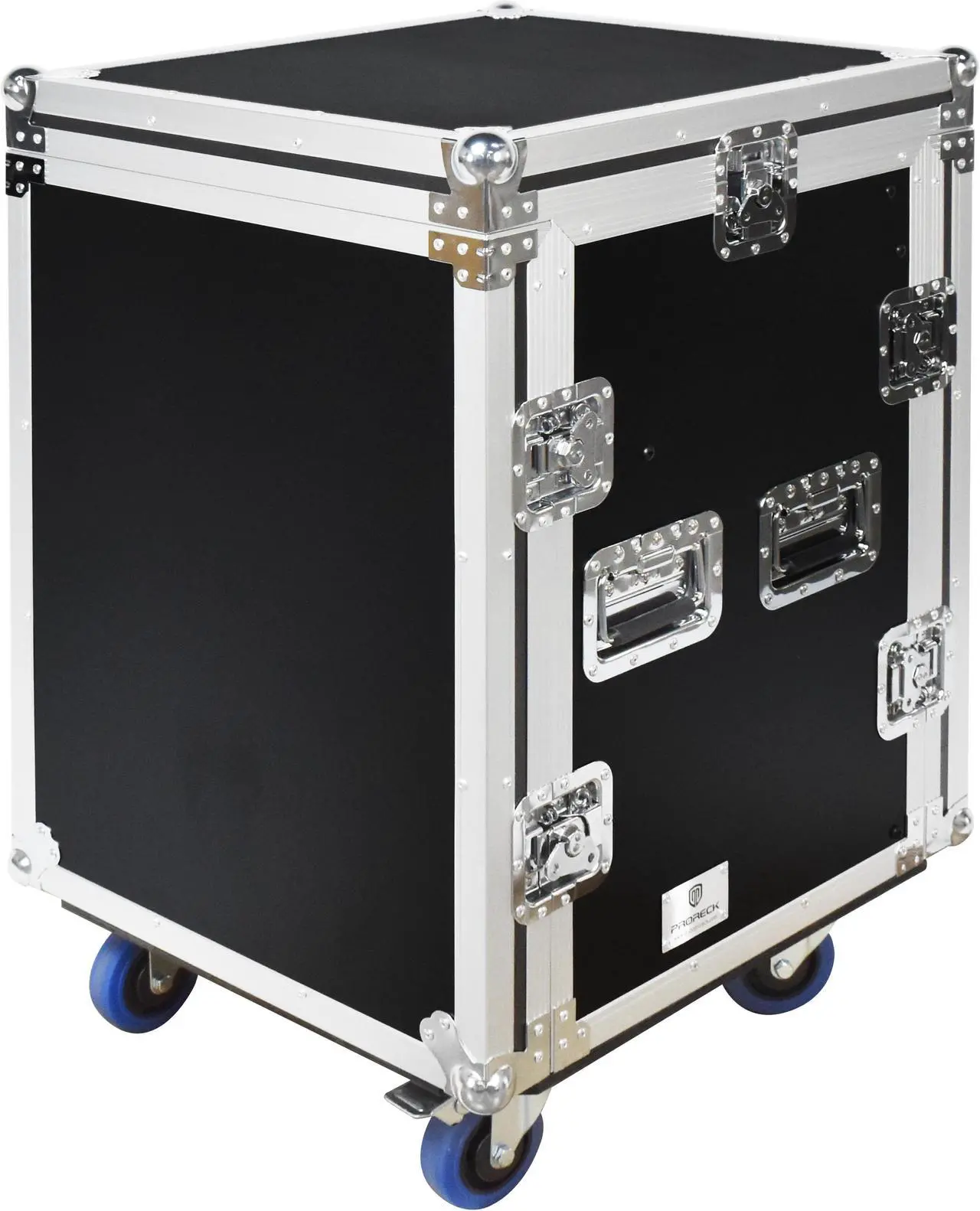 Alt view image 4 of 7 - PRORECK 14U Rack/Road Case With Slant Mixer Top, One Side table And Casters, 20'' Rackable Depth, Plywood, 14U Installation Size, Pro Stage Performance.
