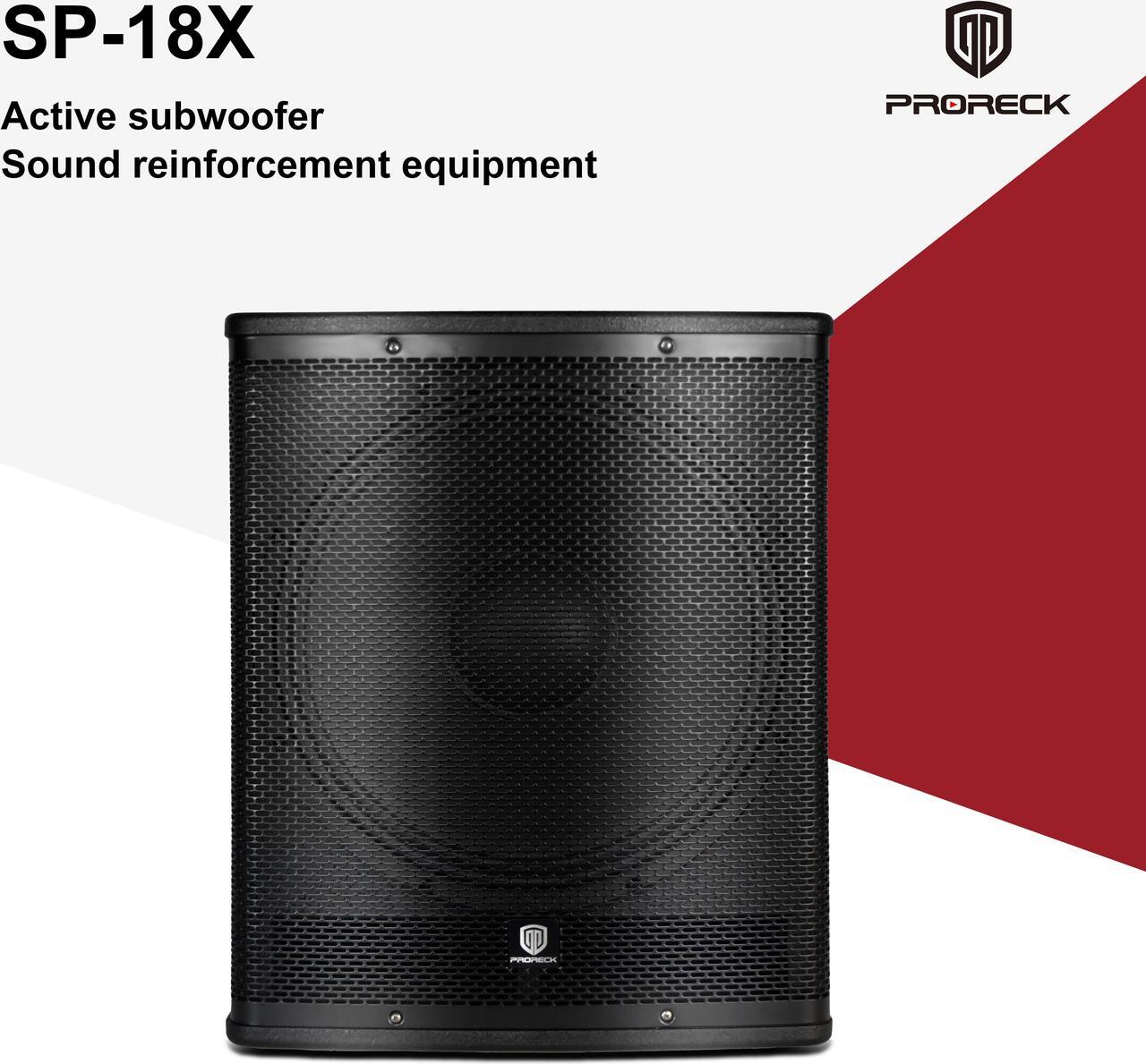 Alt view image 2 of 6 - PRORECK SP-18X Active Powered PA DJ Subwoofer Cabinet 18 inch 3000W P.M.P.O with Class-D Amplifier, 3 DSP Presets-Monitor, Coil Bass Reinforcement, Black, for Wedding, Party, Concert, Church (One Sub)