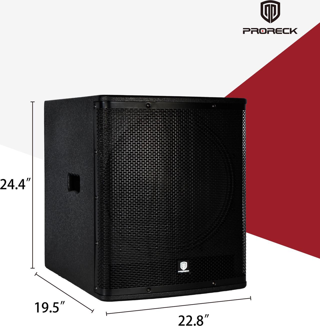 Alt view image 5 of 6 - PRORECK SP-18X Active Powered PA DJ Subwoofer Cabinet 18 inch 3000W P.M.P.O with Class-D Amplifier, 3 DSP Presets-Monitor, Coil Bass Reinforcement, Black, for Wedding, Party, Concert, Church (One Sub)