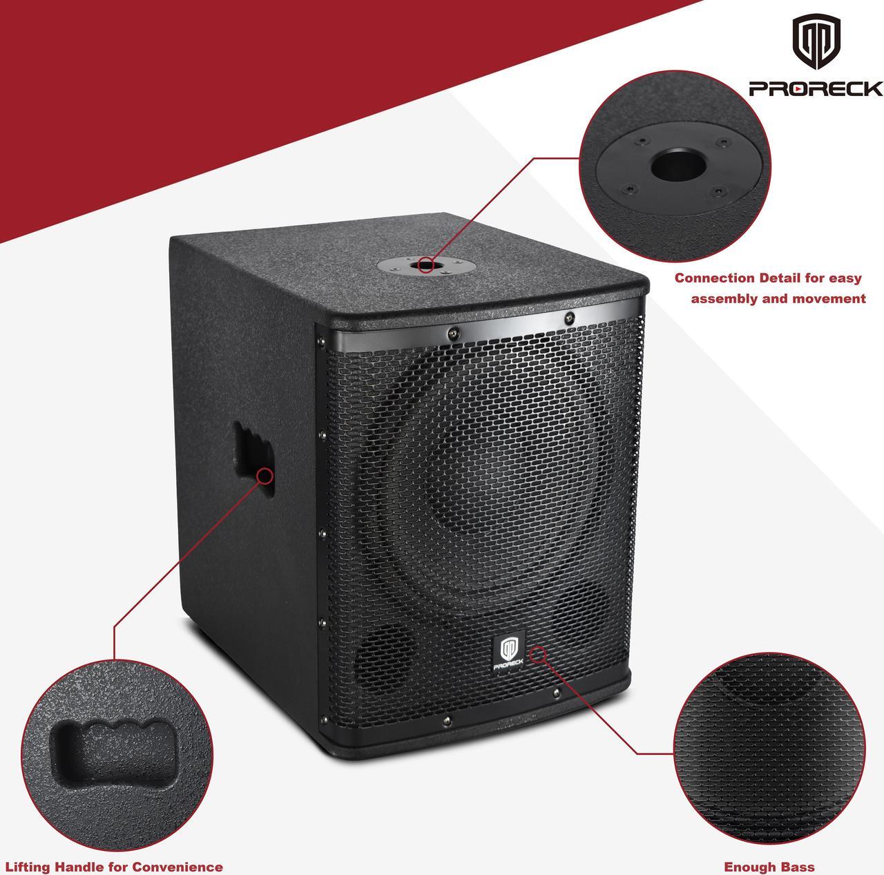 Alt view image 6 of 6 - PRORECK SP-18X Active Powered PA DJ Subwoofer Cabinet 18 inch 3000W P.M.P.O with Class-D Amplifier, 3 DSP Presets-Monitor, Coil Bass Reinforcement, Black, for Wedding, Party, Concert, Church (One Sub)