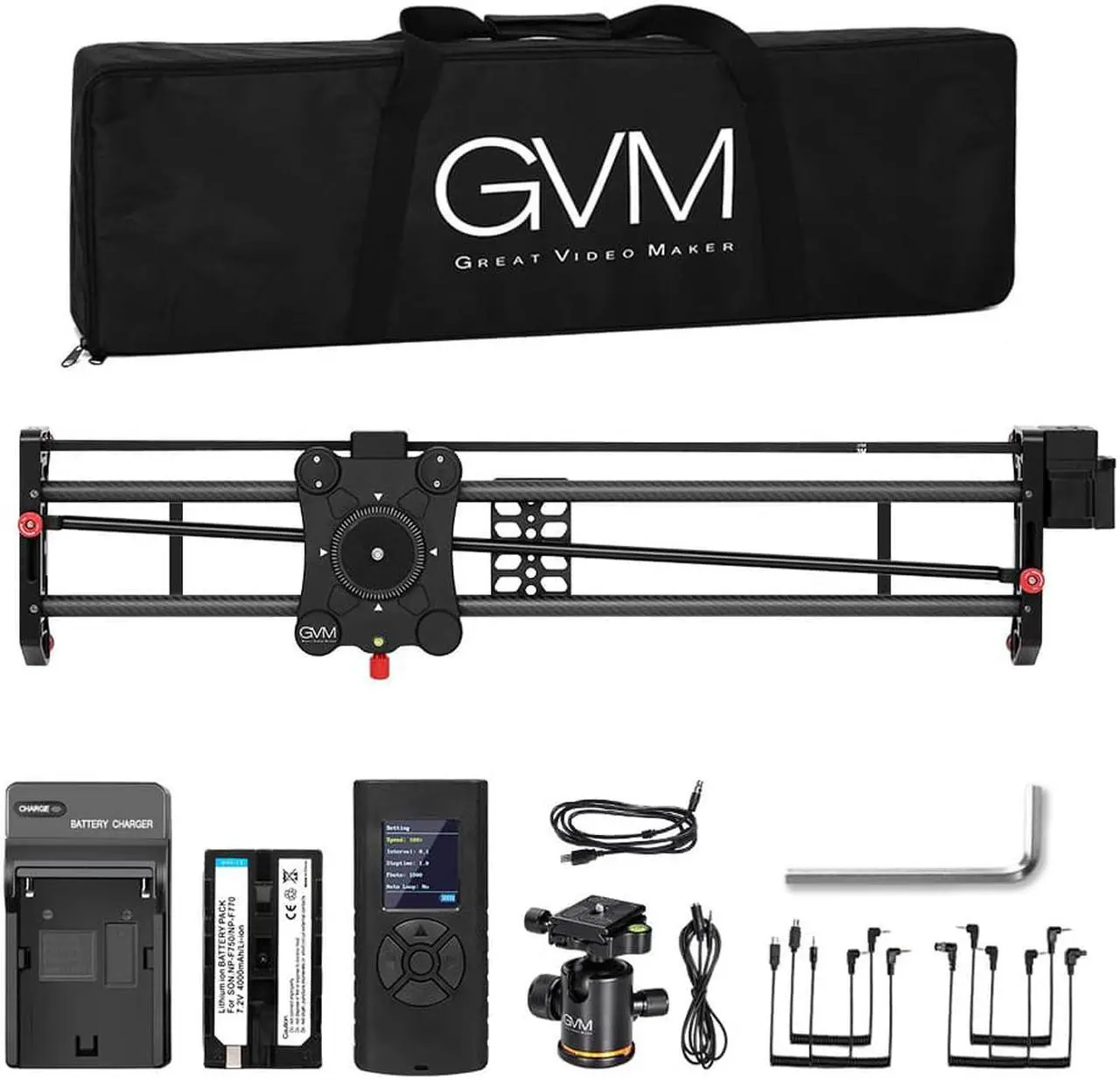 Alt view image 7 of 7 - GVM Motorized Camera Slider, 48"/120CM Carbon Fiber Camera Slider with Time-Lapse Photography, Automatic Round Trip, Tracking Shooting and 120 Degree Panoramic Shooting, with Remote Controller