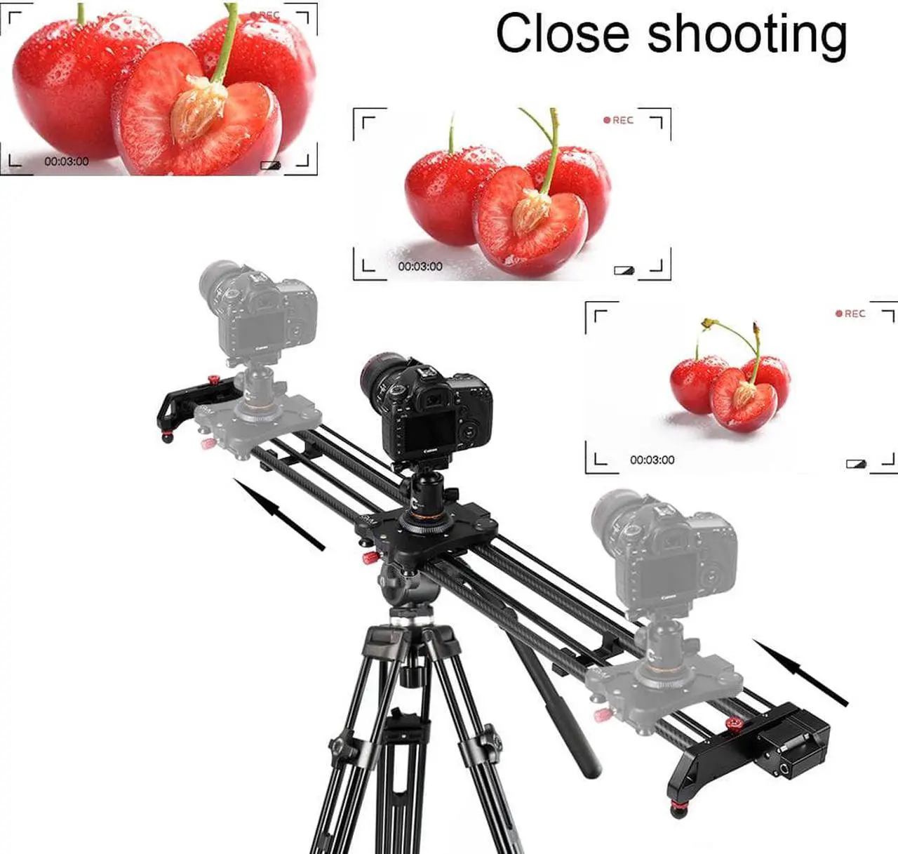Alt view image 4 of 7 - GVM Motorized Camera Slider, 48"/120CM Carbon Fiber Camera Slider with Time-Lapse Photography, Automatic Round Trip, Tracking Shooting and 120 Degree Panoramic Shooting, with Remote Controller
