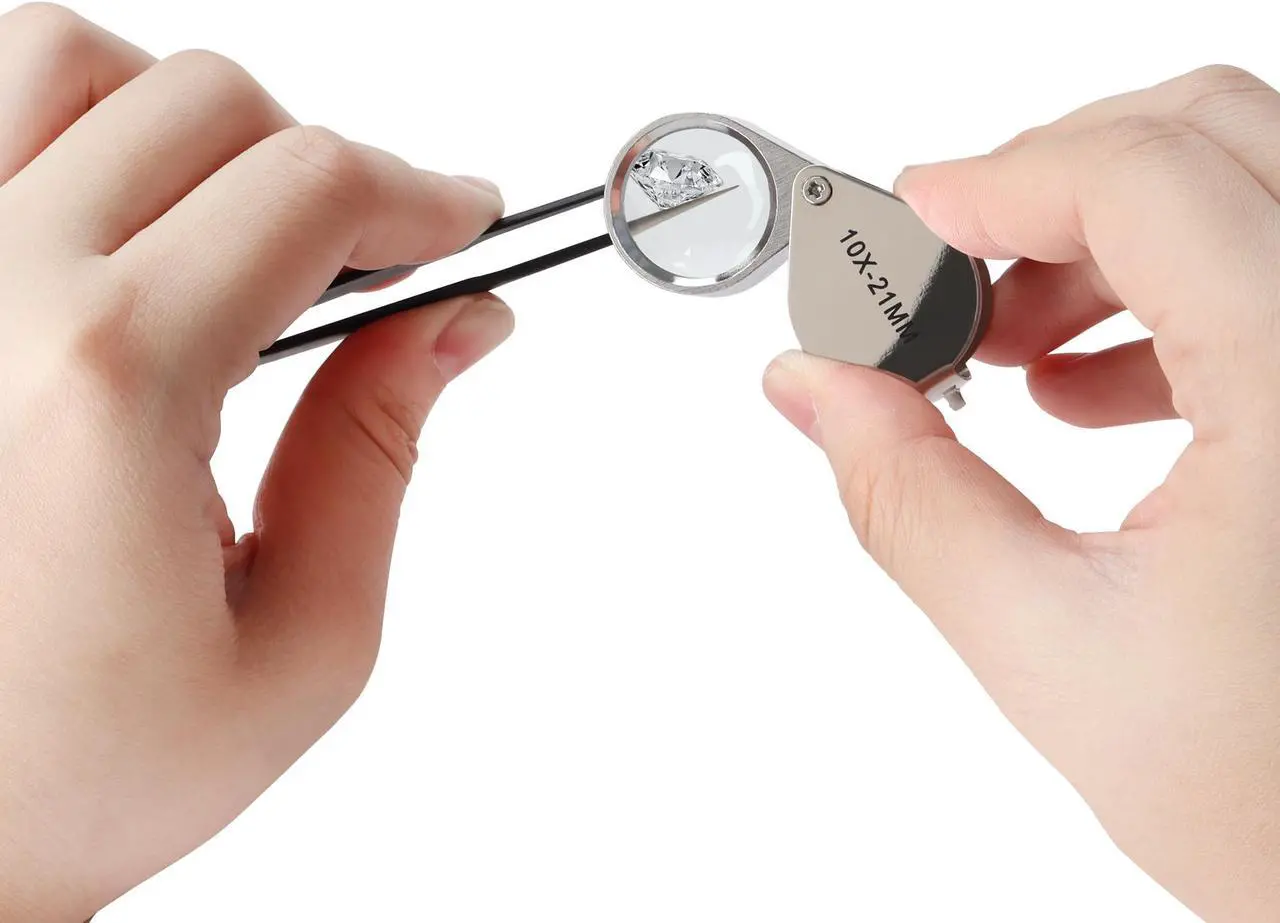 Alt view image 3 of 6 - MIUONO Diamond Tester, Professional Diamond Gem Tester Pen with 10x Magnifier and Tweezers for Novice and Expert (Battery Included)