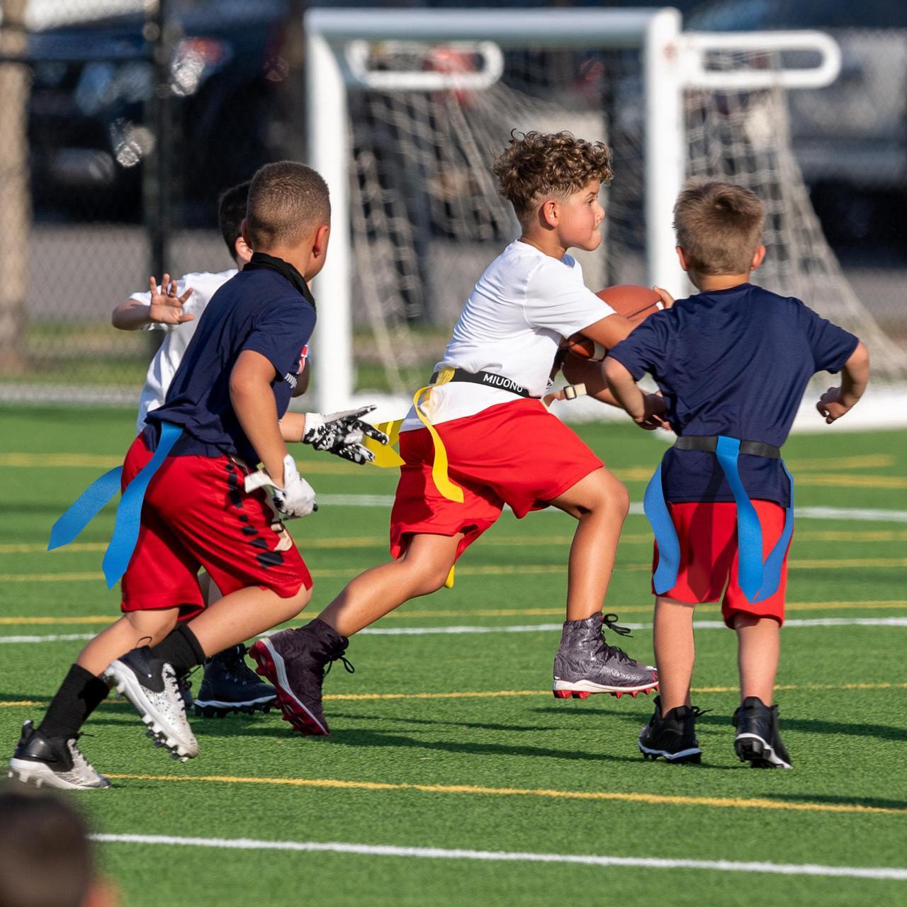 Alt view image 2 of 7 - MIUONO Flag Football Belts for Youth Adult and Kids, Triple Flag Football Set, 10 players