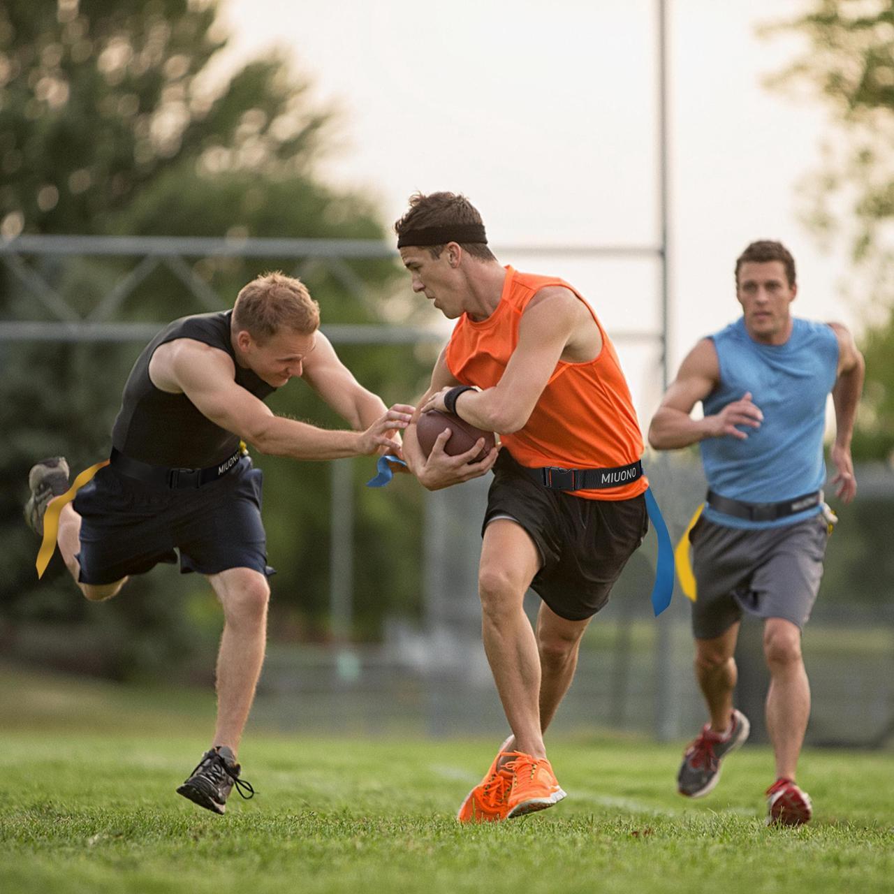 Alt view image 7 of 7 - MIUONO Flag Football Belts for Youth Adult and Kids, Triple Flag Football Set, 10 players