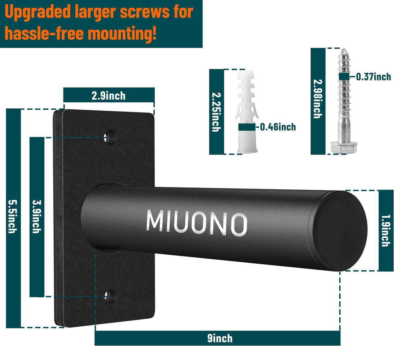 Alt view image 2 of 7 - MIUONO Weight Plate Holder, Wall Mounted Weight Rack Storage for 2" Olympic Weight Plate, 4 Pack Home Gym Organizer