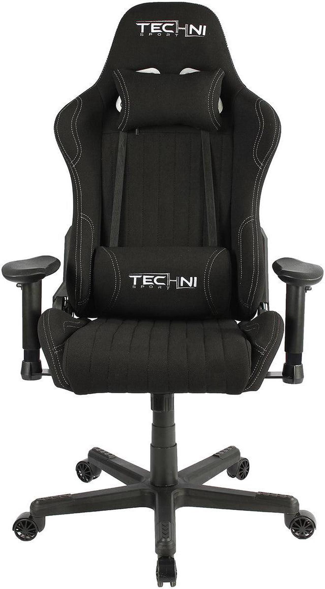 Alt view image 11 of 20 - Gaming Chair - Techni Sport TS-F44 - BLACK Fabric Ergonomic High Back Racer Style PC / Console Video Gaming / Study