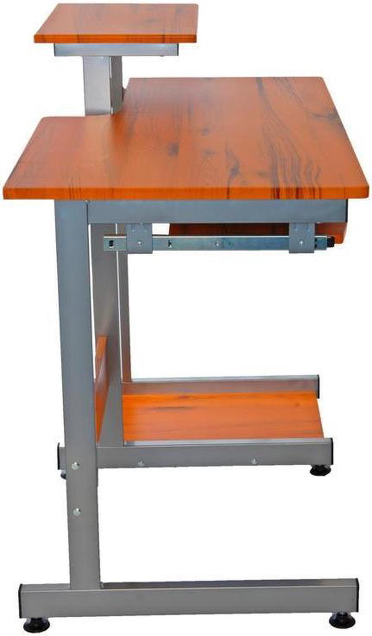 Alt view image 15 of 19 - Techni Mobili Complete Computer Desk with Storage, Ergonomic Workstation with MDF Panels and PVC Laminate Veneer Surface, Woodgrain