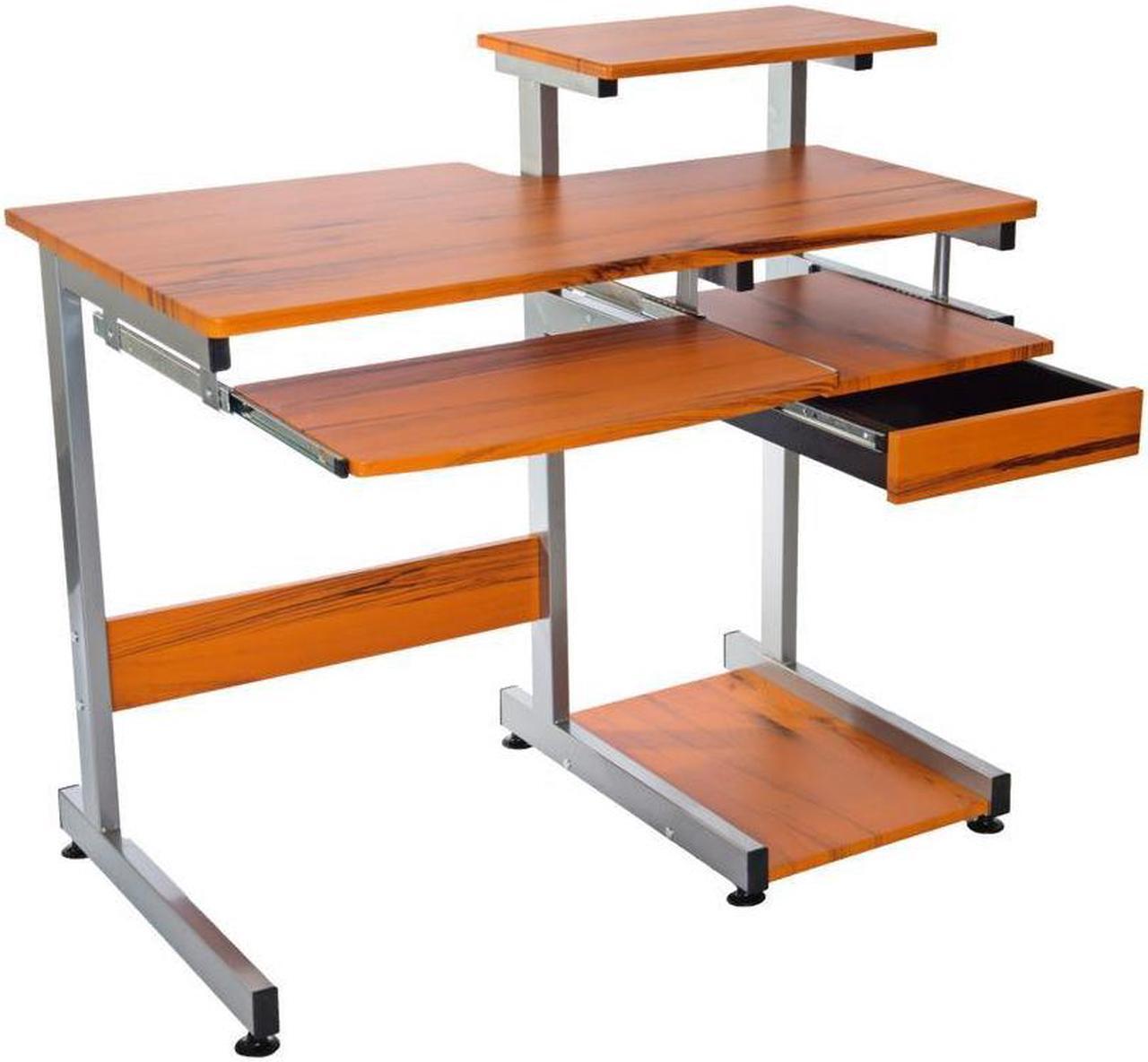 Alt view image 16 of 19 - Techni Mobili Complete Computer Desk with Storage, Ergonomic Workstation with MDF Panels and PVC Laminate Veneer Surface, Woodgrain