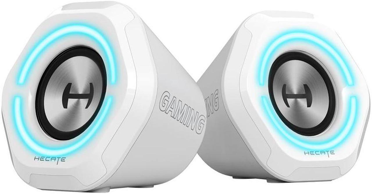 Hecate by Edifier G1000 RGB Gaming 2.0 Speakers for desktop, USB, Aux & Bluetooth 5.3 inputs, USB powered White