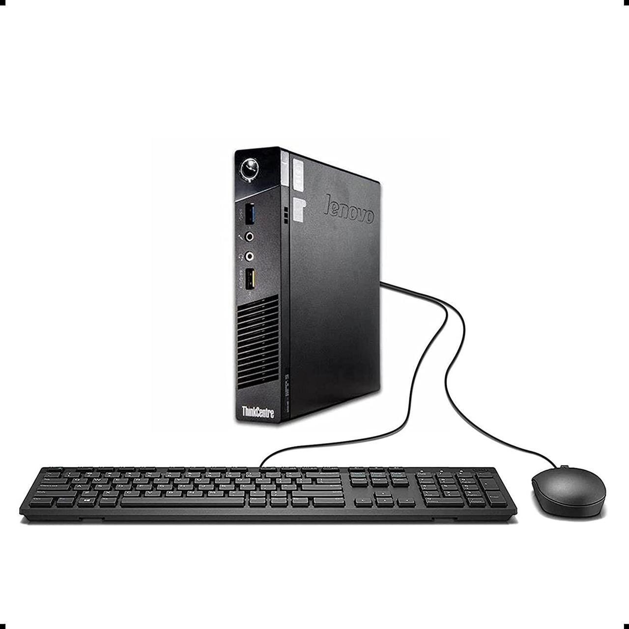 Alt view image 5 of 6 - Lenovo Micro Desktop Computer Thinkcentre M93p Mini Business PC, Intel Quad Core i5 4570T,8GB RAM,256GB SSD, USB Wifi, HDMI, Wired Keyboard & Mouse, Windows 10 Pro (Renewed)