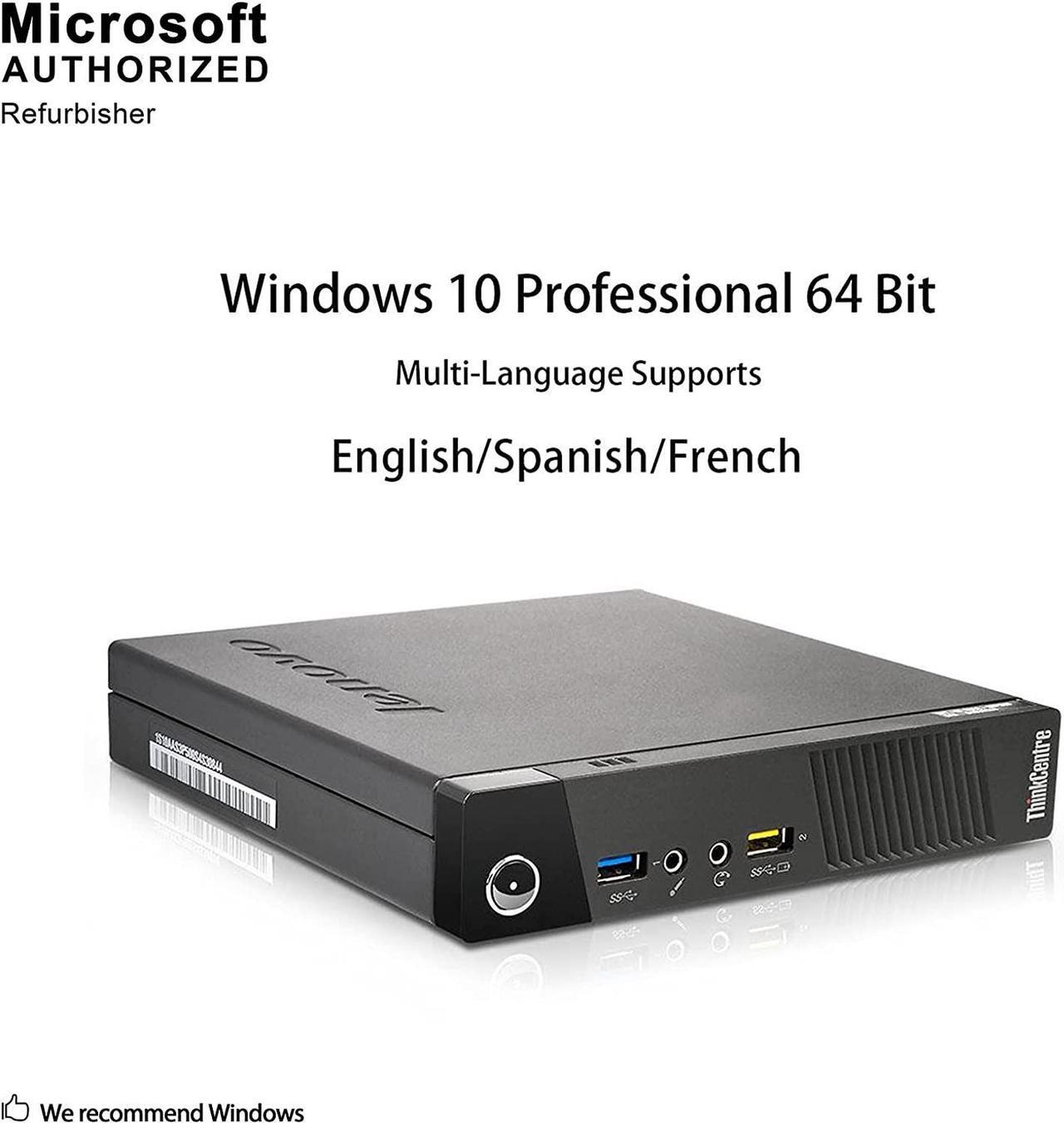 Main image of Lenovo Micro Desktop Computer Thinkcentre M93p Mini Business PC, Intel Quad Core i5 4570T,8GB RAM,256GB SSD, USB Wifi, HDMI, Wired Keyboard & Mouse, Windows 10 Pro (Renewed)