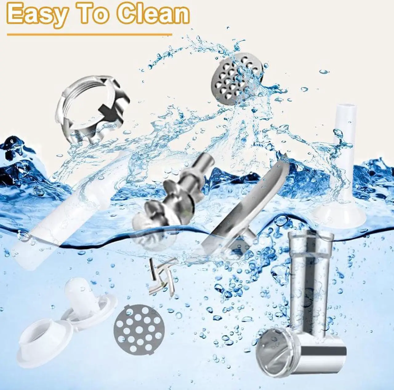 Alt view image 5 of 7 - Meat Grinder Electric Ground Beef Machine Heavy Duty Sausage Stuffer Maker Stainless Steel Chicken Bones Food Grinders 110V 3000W Meat Mincer with 3/5/7mm Grinding Plate  Kubbe Attachment for home use