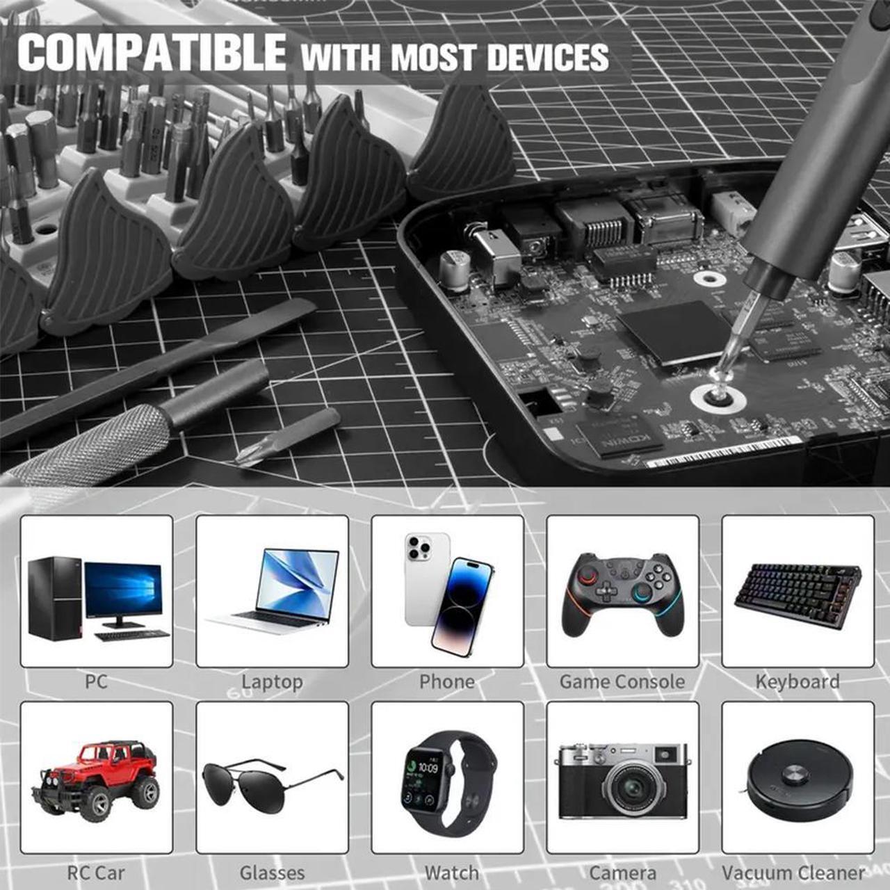 Alt view image 5 of 7 - SUSUMU Notebook precision disassembly maintenance rechargeable electric screwdriver set LED digital display high-end, powerful motor, five-speed torque adjustment,  S2, aluminum alloy
