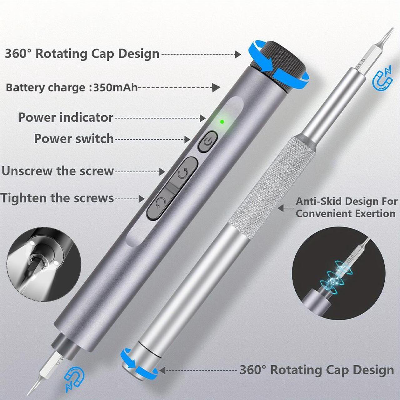 Alt view image 3 of 7 - SUSUMU Notebook precision disassembly maintenance rechargeable electric screwdriver set LED digital display high-end, powerful motor, five-speed torque adjustment,  S2, aluminum alloy
