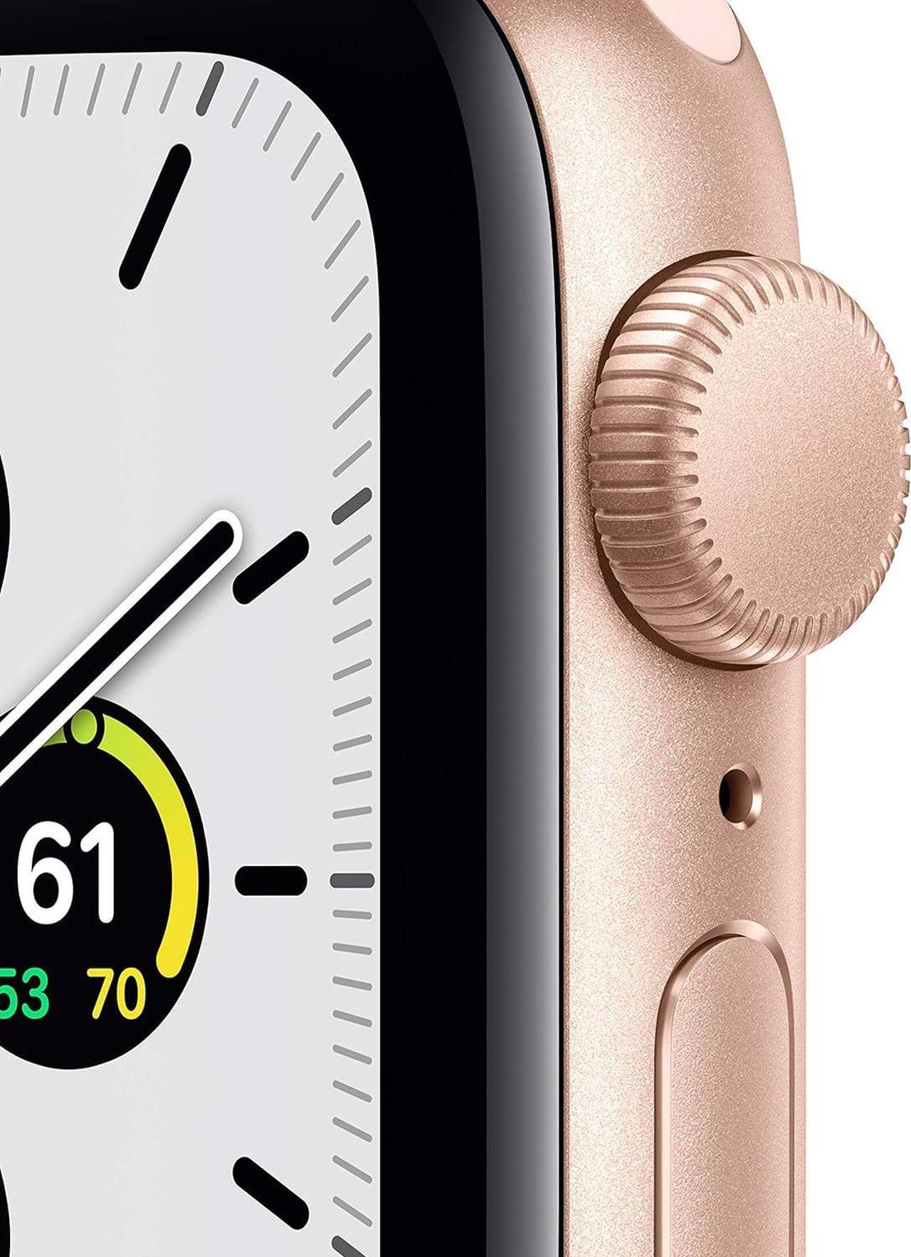 Alt view image 2 of 4 - Apple Watch Series SE 40MM Gold Aluminum Case with Pink Sport Band (GPS + Cellular) - Refurbished Very Good