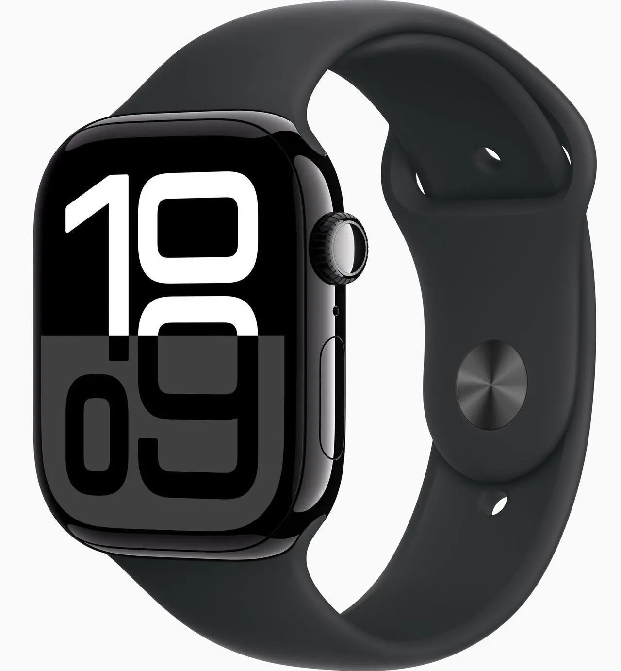Main image of Apple Watch Series 10 [GPS + Cellular 46mm] Jet Black Aluminum Case with Black Sport Band-Grade A