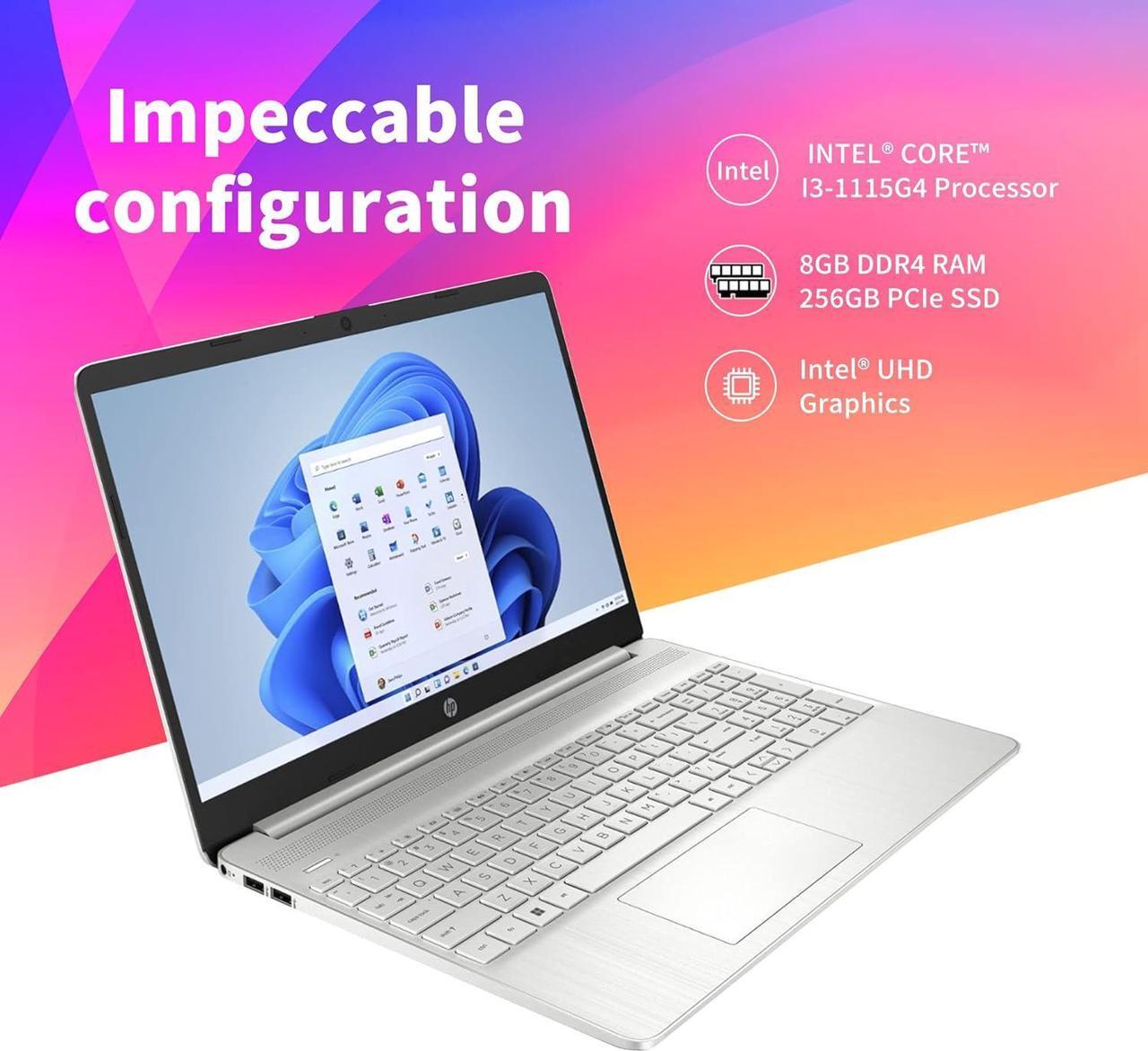 Alt view image 3 of 7 - HP 15 Laptop, 15.6" HD Touchscreen, Intel Core i3-1115G4 Processor, Intel UHD Graphics, 32GB DDR4  512GB PCIe SSD, Webcam, HDMI, Wi-Fi, Windows 10
