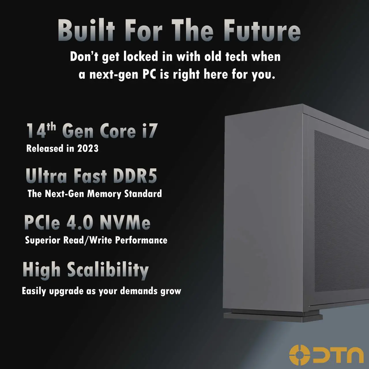 Alt view image 3 of 4 - DTA Computers Core i7 32GB DDR5 2TB NVMe SSD Intel Graphics Stasis STX Desktop Tower Gaming PC Windows 11