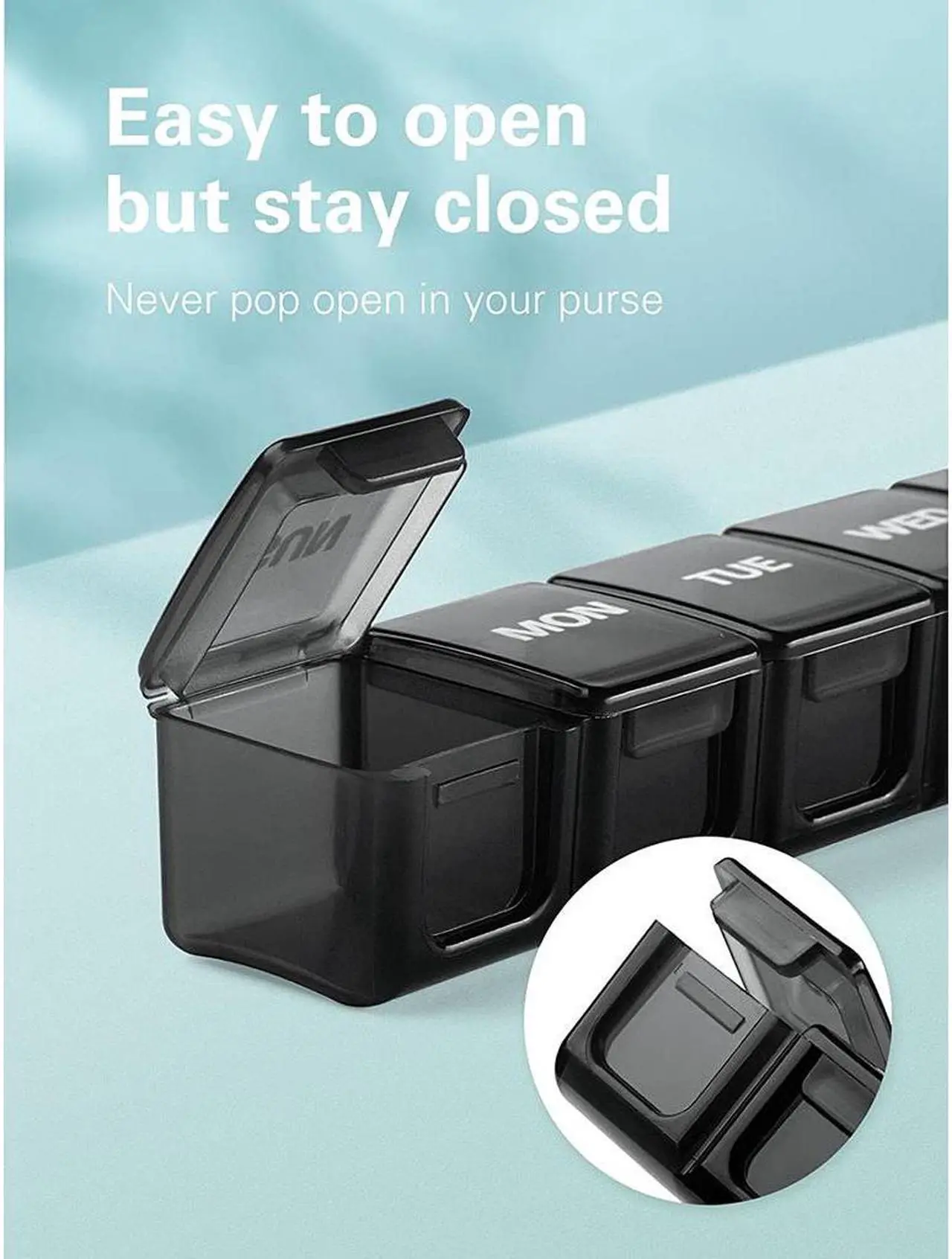 Alt view image 4 of 7 - 7 Days Extra Large Pill Organizer, Weekly Pill Box, Pill Case, Medicine Organizer for Vitamins, Fish Oils or Supplements