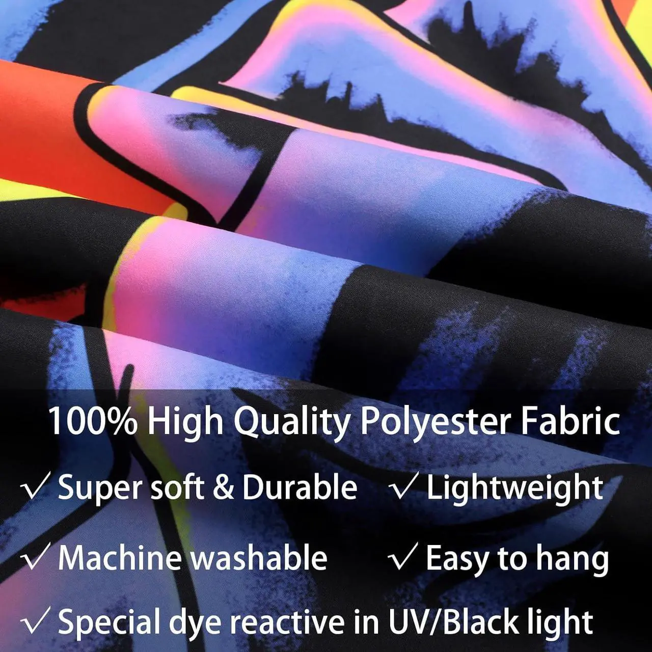 Alt view image 5 of 7 - Horror Ghost Face Blacklight Tapestry, UV Reactive Tapestries Wall Hanging, Glow in The Dark Party Backdrop Tapestry for Bedroom, Living Room, 40" x 30"