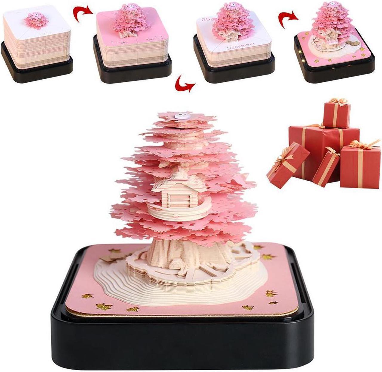 Main image of Block 3D Notepad Sakura Treehouse 3D Calendar 2024 3D Memo Pad Block Notes Offices Paper Notes Christmas Birthday Gift