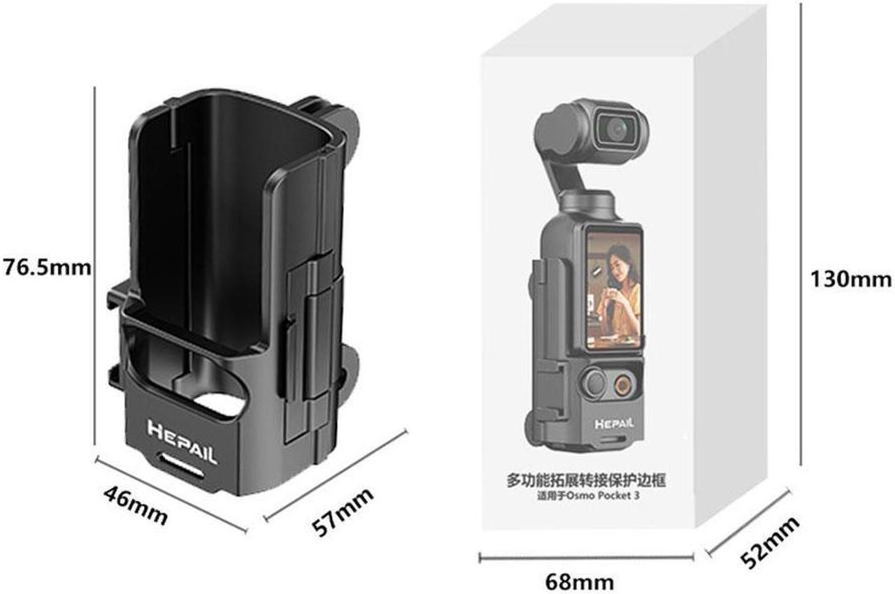 Alt view image 7 of 7 - For DJI Pocket 3 Expansion Adapter Frame Protective Bezel Extension Handle Adapter Frame Backpack Strap Mount Quick Clip Mount Compatible with DJI Osmo Pocket 3