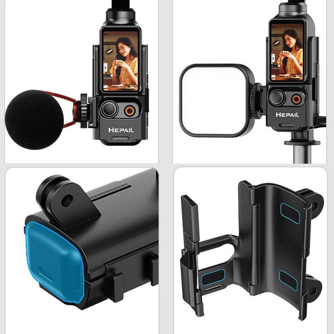 Alt view image 6 of 7 - For DJI Pocket 3 Expansion Adapter Frame Protective Bezel Extension Handle Adapter Frame Backpack Strap Mount Quick Clip Mount Compatible with DJI Osmo Pocket 3