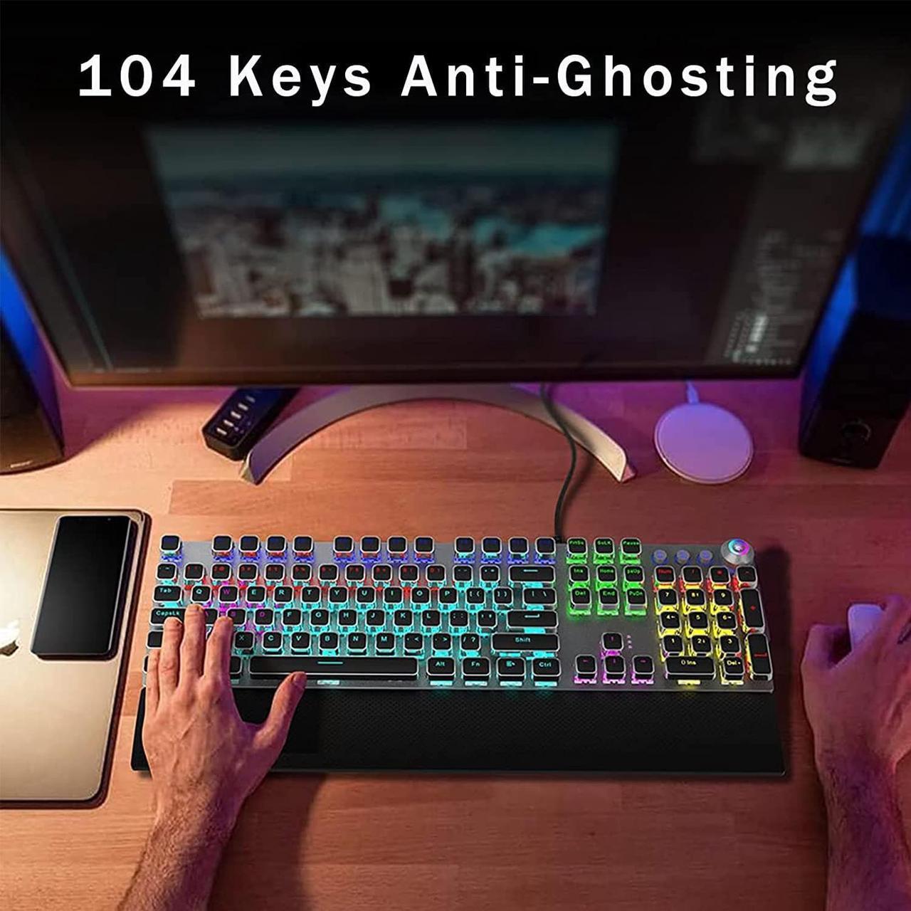 Alt view image 3 of 6 - Mechanical Keyboard with Wired Black Gaming Mouse Combo
