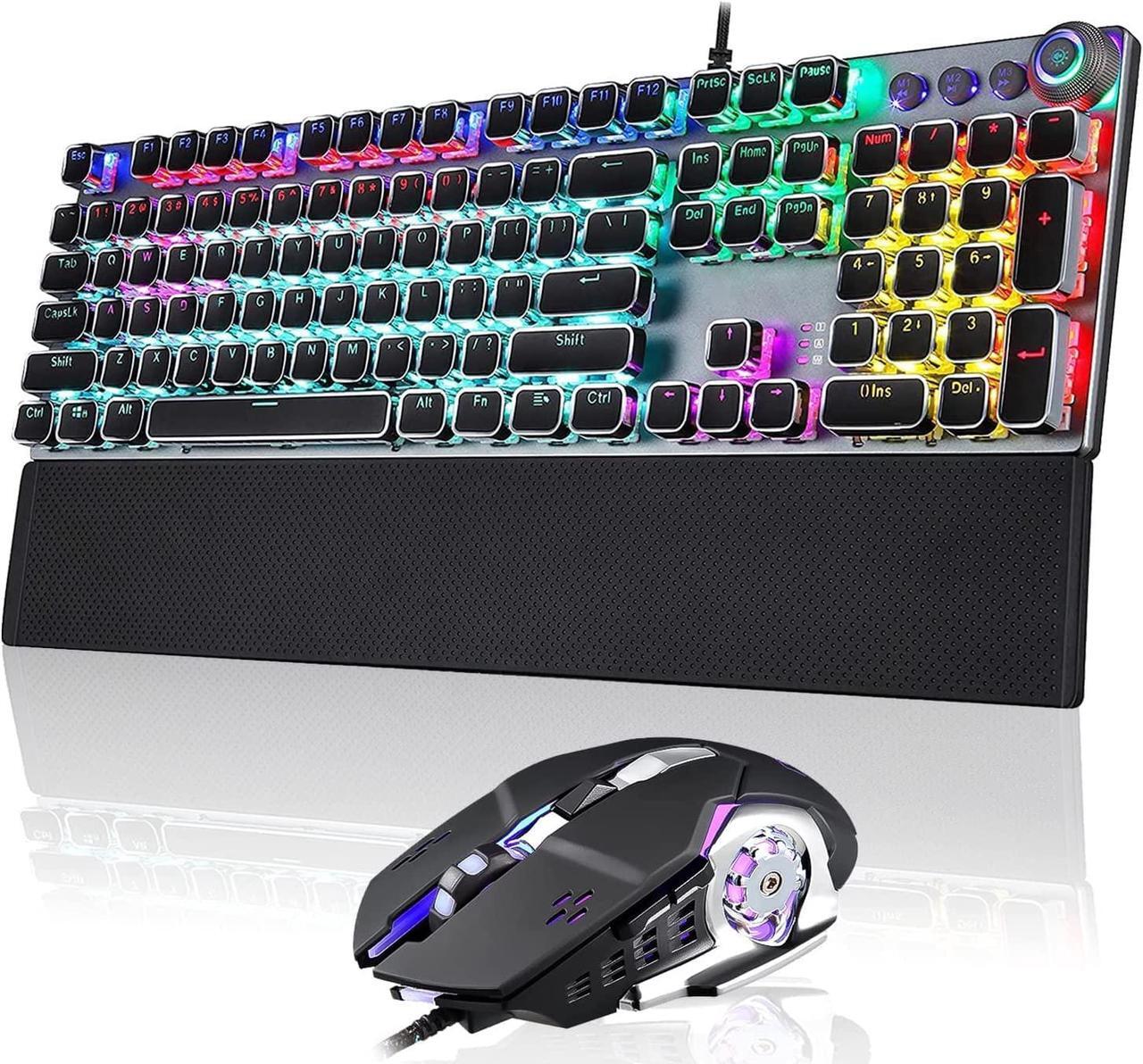 Main image of Mechanical Keyboard with Wired Black Gaming Mouse Combo
