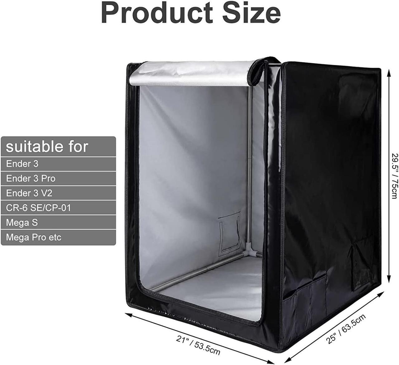 Alt view image 2 of 7 - Bujidir 3D Printer Enclosure, Dustproof and Fireproof 3D Printer Accessories3D Printer Tent for Ender 3/Ender 3 Pro/Ender 3 V2/CR-6 SE/CP-01/Mega S, Mega Pro