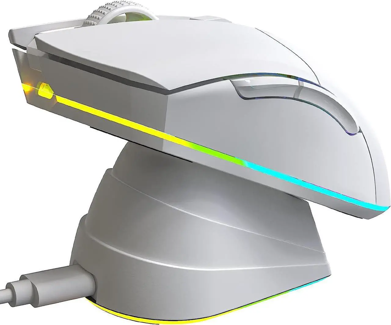 Main image of KLIM Blaze Pro Rechargeable Wireless Gaming Mouse with Charging Dock RGB - New 2023 - High-Precision Sensor and Long-Lasting Battery - Up to 6000 DPI - Great PC Gaming Mouse Wireless - White