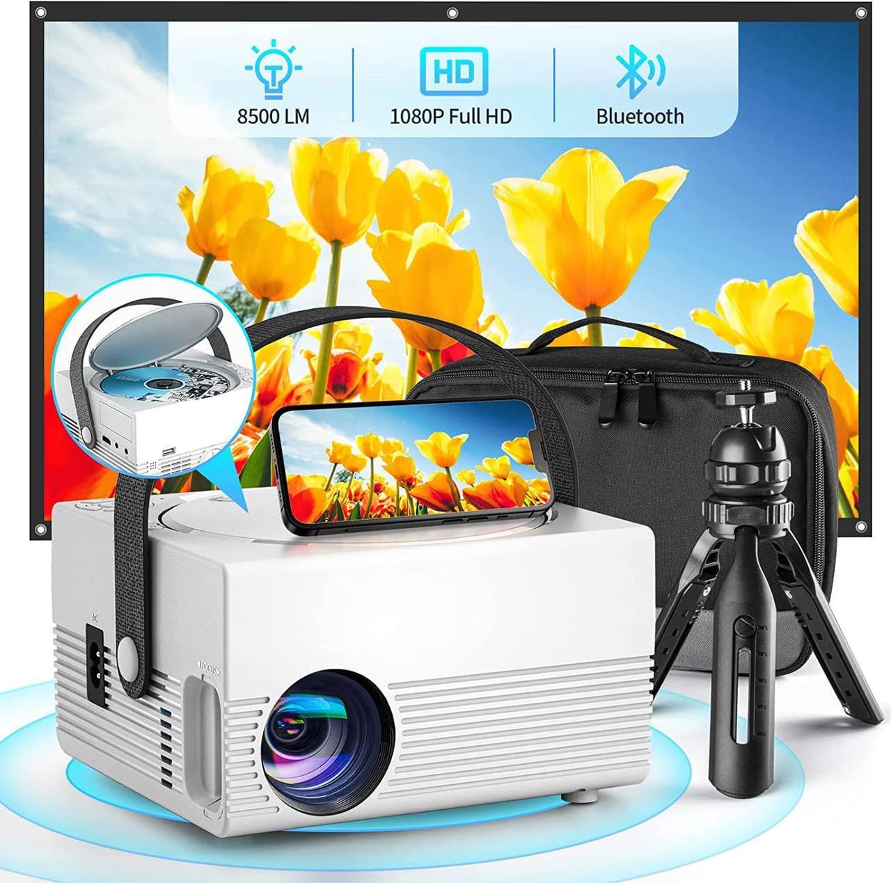 Main image of Mini Projector Built in DVD Player, FELEMAN 1080P HD Portable Bluetooth Projector with HiFi Speaker, 8500L Home Theater Movie Projector Compatible with HDMI/TV Stick/AV/USB/Smartphone