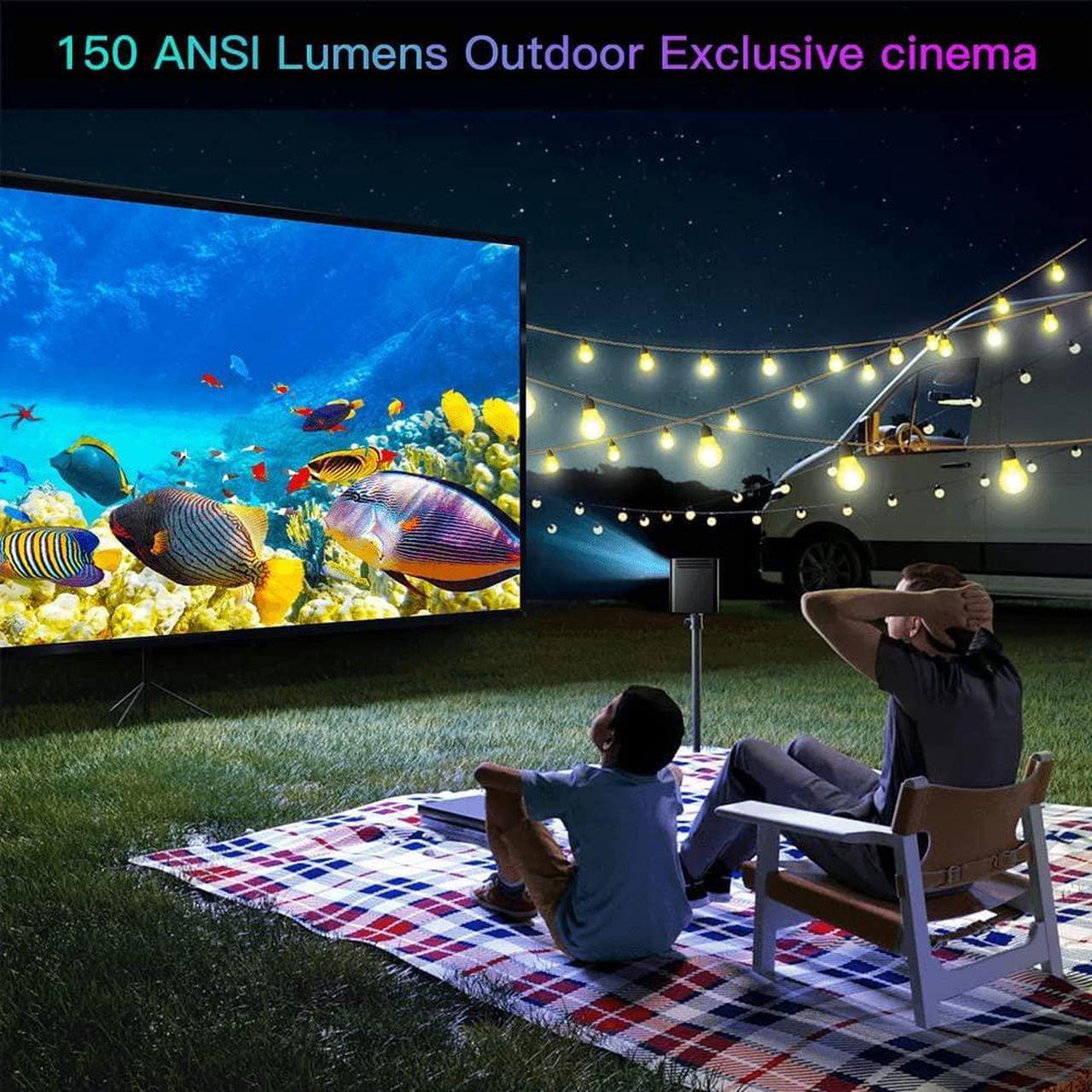 Alt view image 2 of 7 - Smart Projector , Mini Projector Native 1080P,150 ANSI Lumen 9500L Portable Projector, Projector with WIFI and Bluetooth Remote Control,Support 4K Compatible with TV Stick,Laptop,iOS & Android (Black)