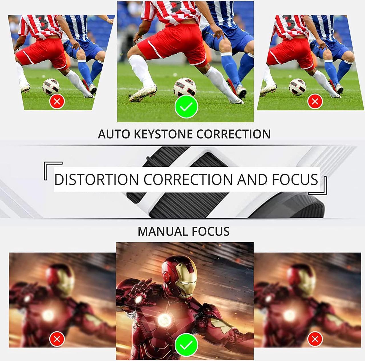 Alt view image 5 of 7 - AKASO WT50 Mini Pocket Pico Projector, 1080P Movie Video DLP Portable Projector with Android OS, Built-in Battery WiFi & Bluetooth, Projector for Cookie Decorating, Connects to iPhone and Android