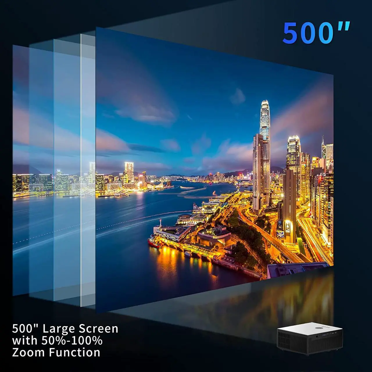 Alt view image 7 of 7 - 4K Projector 1200 ANSI Ultra Bright,Outdoor Movie Projector Projector with Wifi 6 and Bluetooth,Native1080P & ±50°4P/4D Keystone &First Full-Sealed Engine,Wireless Casting,PPT.TV Stick,iOS,Android,Win
