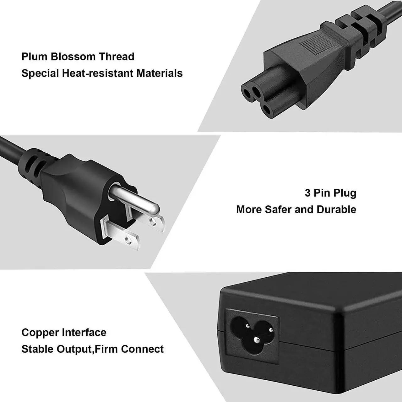 Alt view image 4 of 6 - 65W Laptop Charger Compatible for HP EliteBook 840 G3 G4 G5 G6 G7 850 G3 820 725 745 755 X360 HP Probook Charger 640 G5 650 G2 430 440 450 G2 G3 G5 Ac Adapter Notebook Power Supply Cord