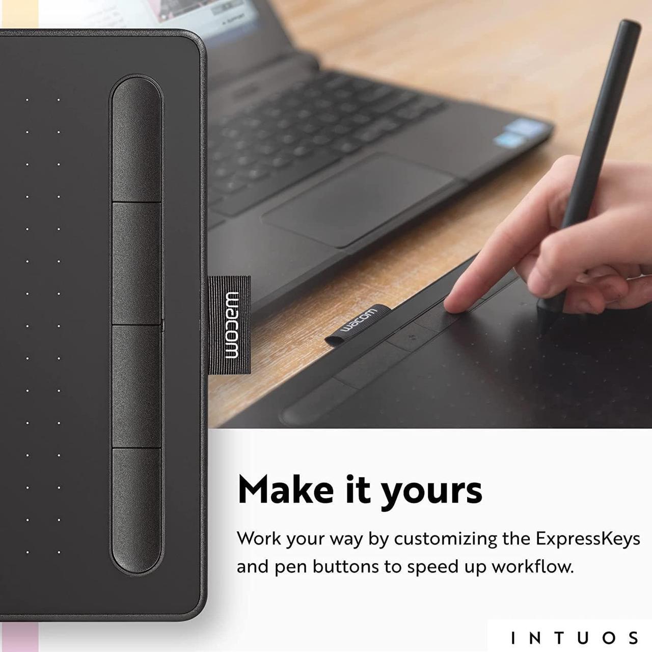 Alt view image 3 of 7 - Wacom Intuos Small Graphics Drawing Tablet, includes Training & Software; 4 Customizable ExpressKeys Compatible With Chromebook Mac Android & Windows, drawing, photo/video editing, design & education