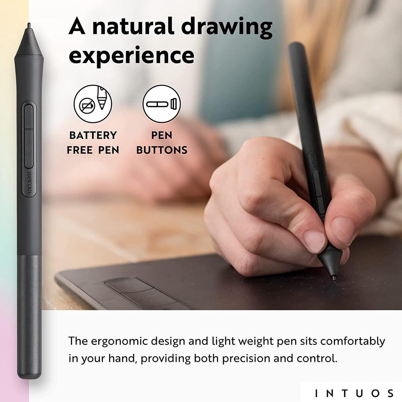 Alt view image 4 of 7 - Wacom Intuos Small Graphics Drawing Tablet, includes Training & Software; 4 Customizable ExpressKeys Compatible With Chromebook Mac Android & Windows, drawing, photo/video editing, design & education